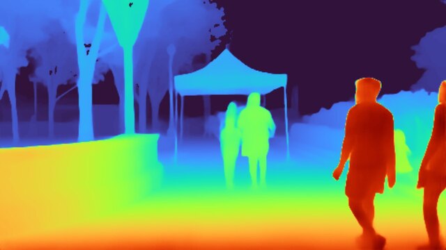 Metric depth map of the street frame.